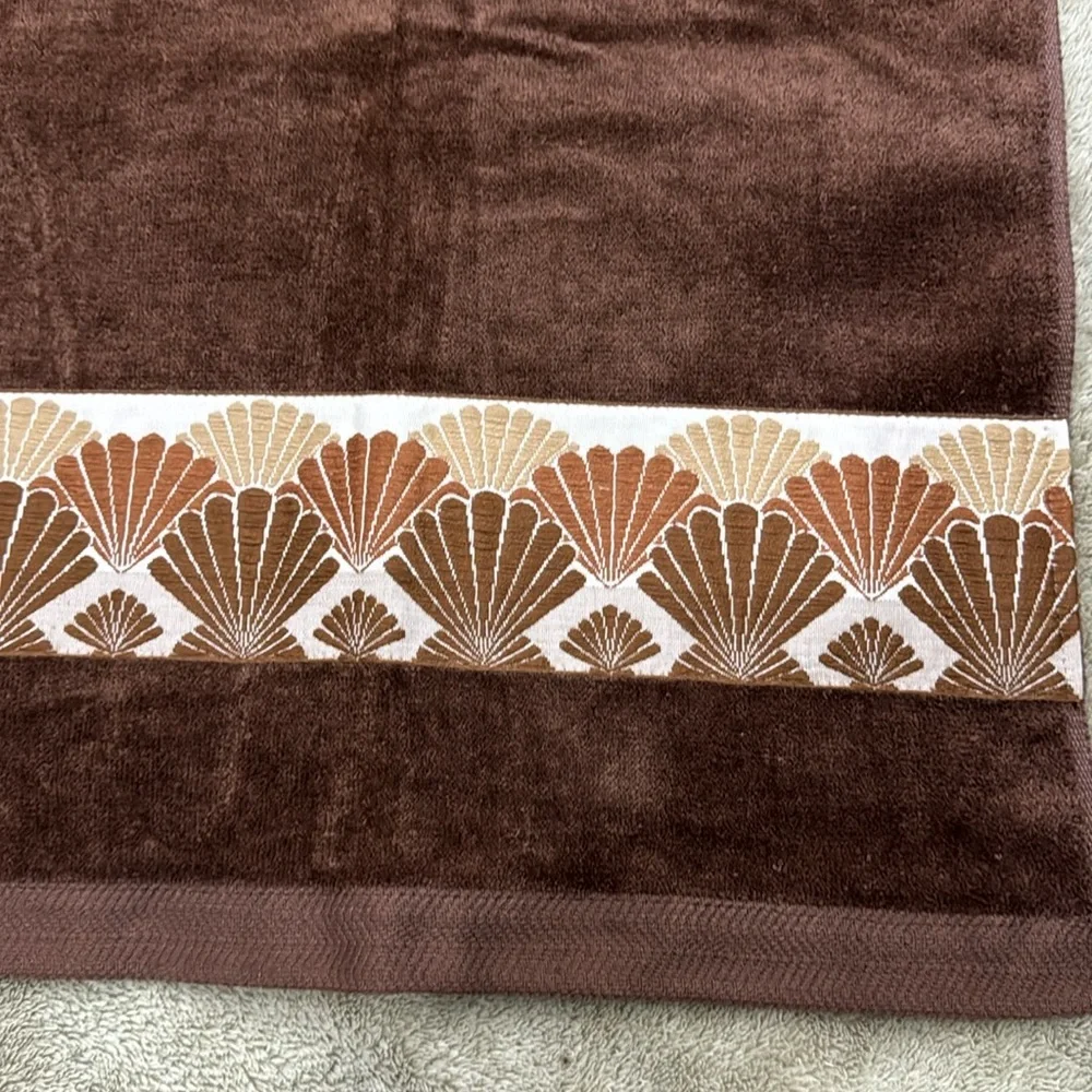 80’s new brown bath towel and washcloth shells Bathworks